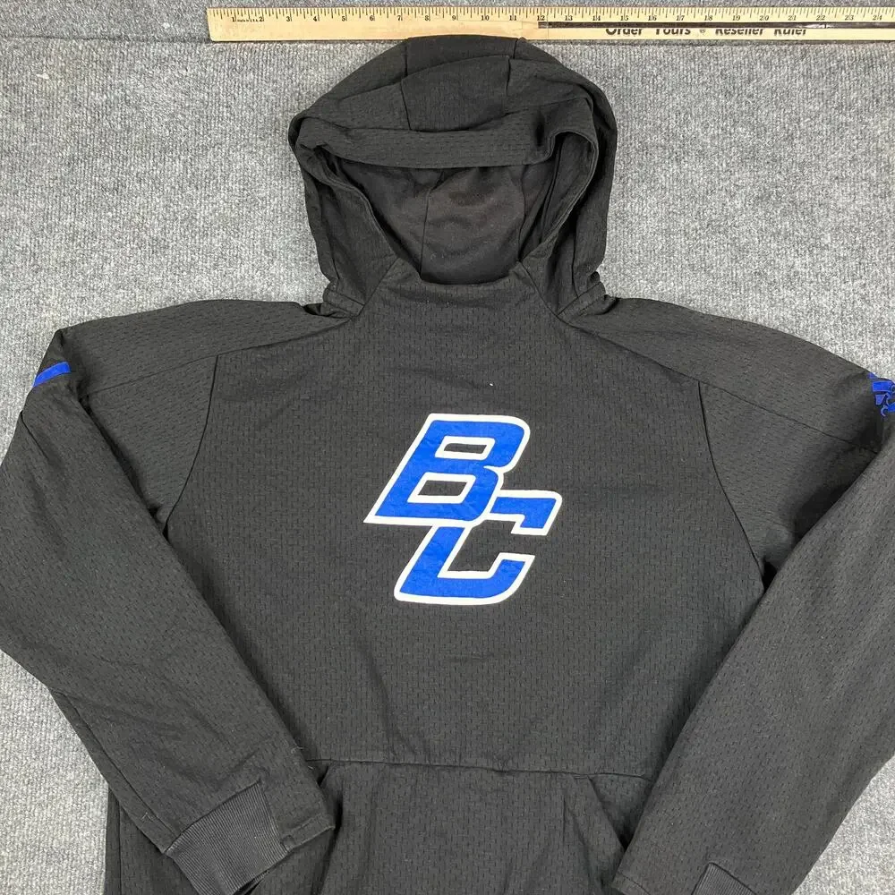 Adidas Hoodie Mens Size L Black BC Logo Pullover Lightweight Athletic Sportswear